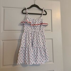 Janie and Jack White Dress with Red and Blue Stars